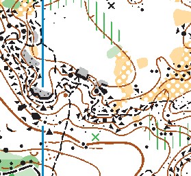 Extrait de carte du terrain de l'entraînement n°2